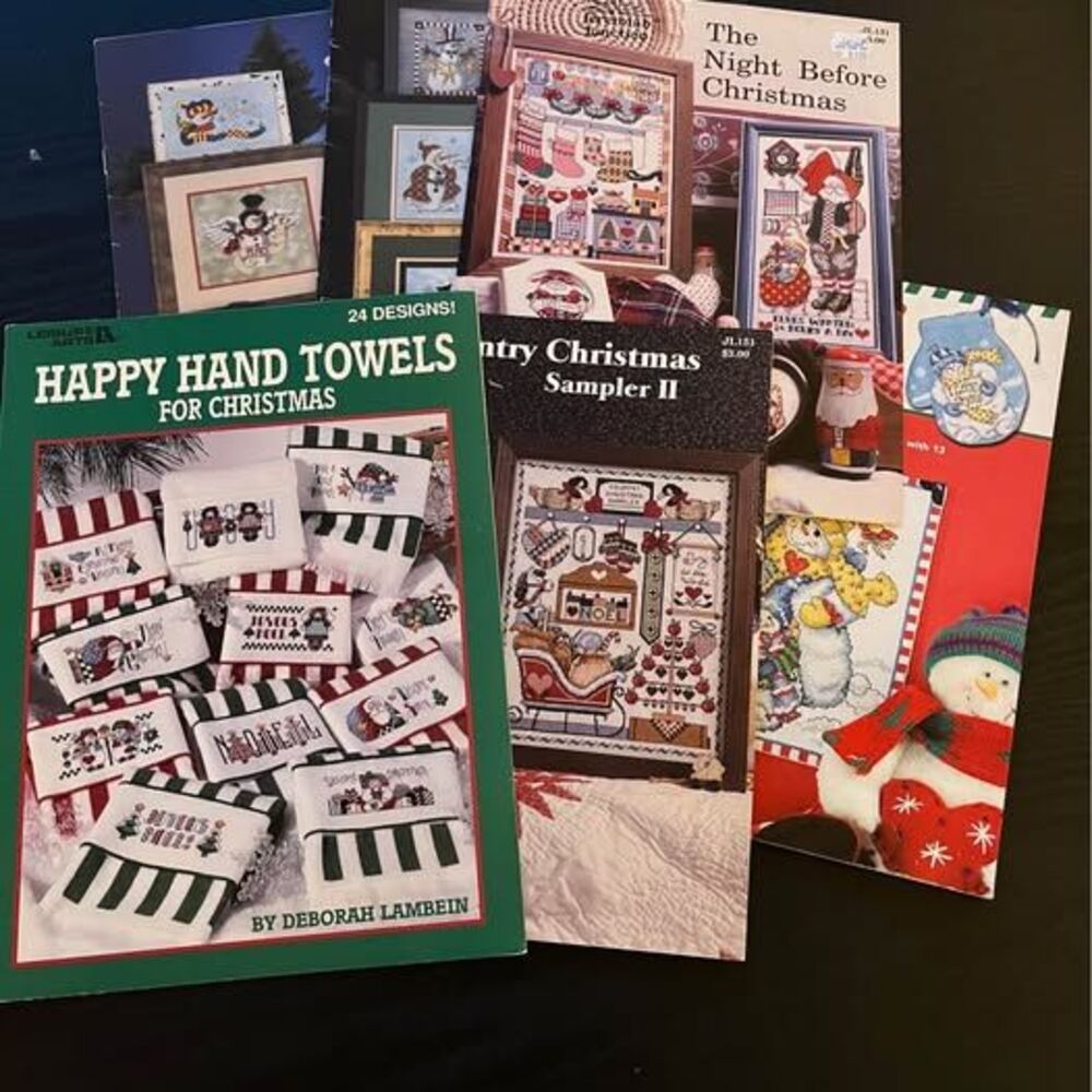 Lot of 5 Christmas Counted Cross Stitch Pattern Books